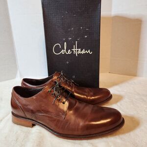 Cole Haan Air Pitney Plain Oxford Sequoia Calf Brown Shoes Mens 11.5M